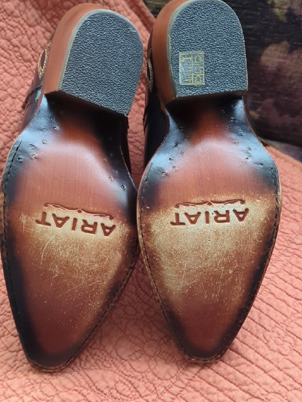 Ariat Dixon X Toe Western Ankle Boots with Gold Stitch Accents in Brooklyn Black - Picture 3 of 6